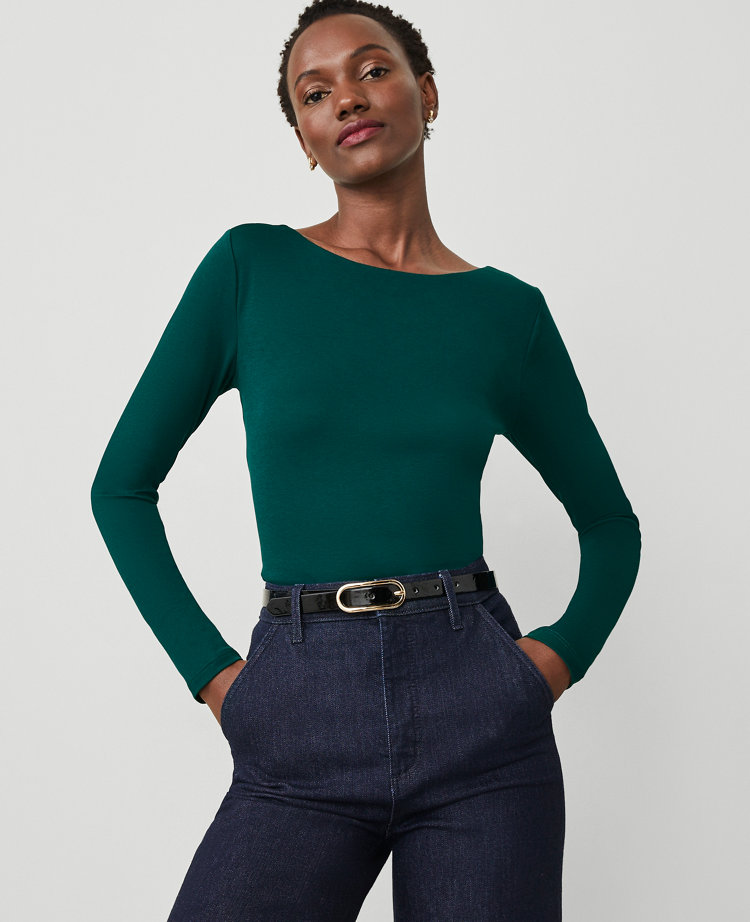 Boatneck Low Back Top