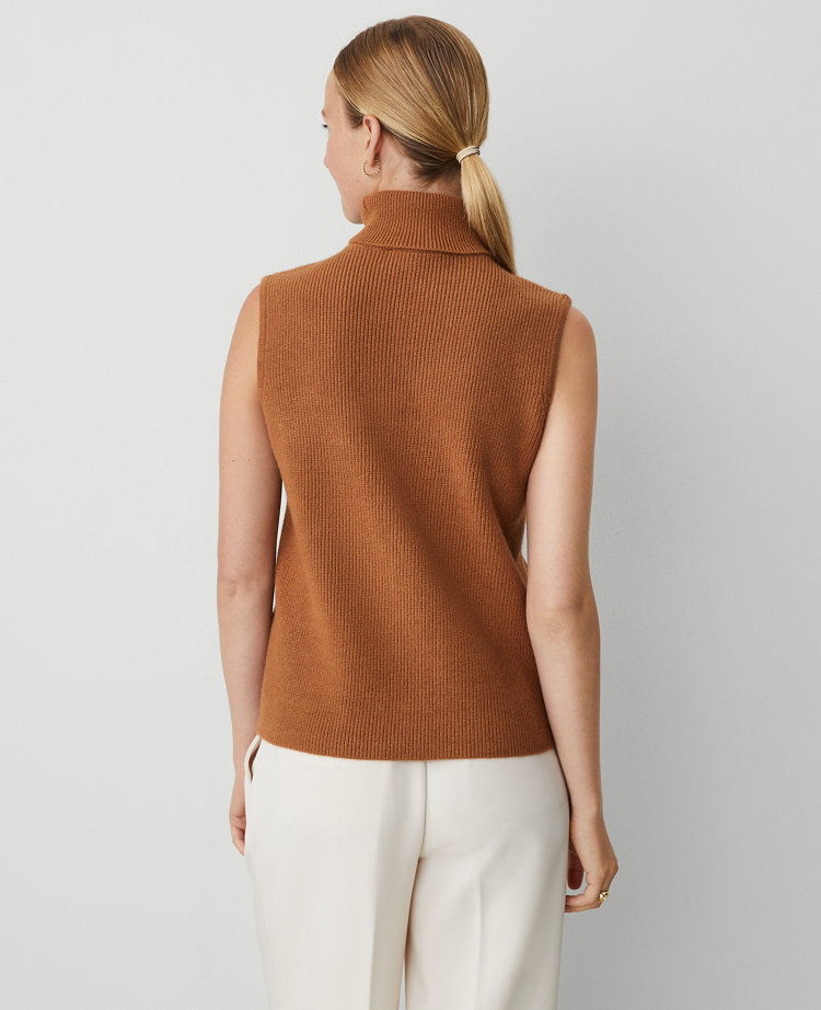 Faux Suede Mixed Media Turtleneck Sweater