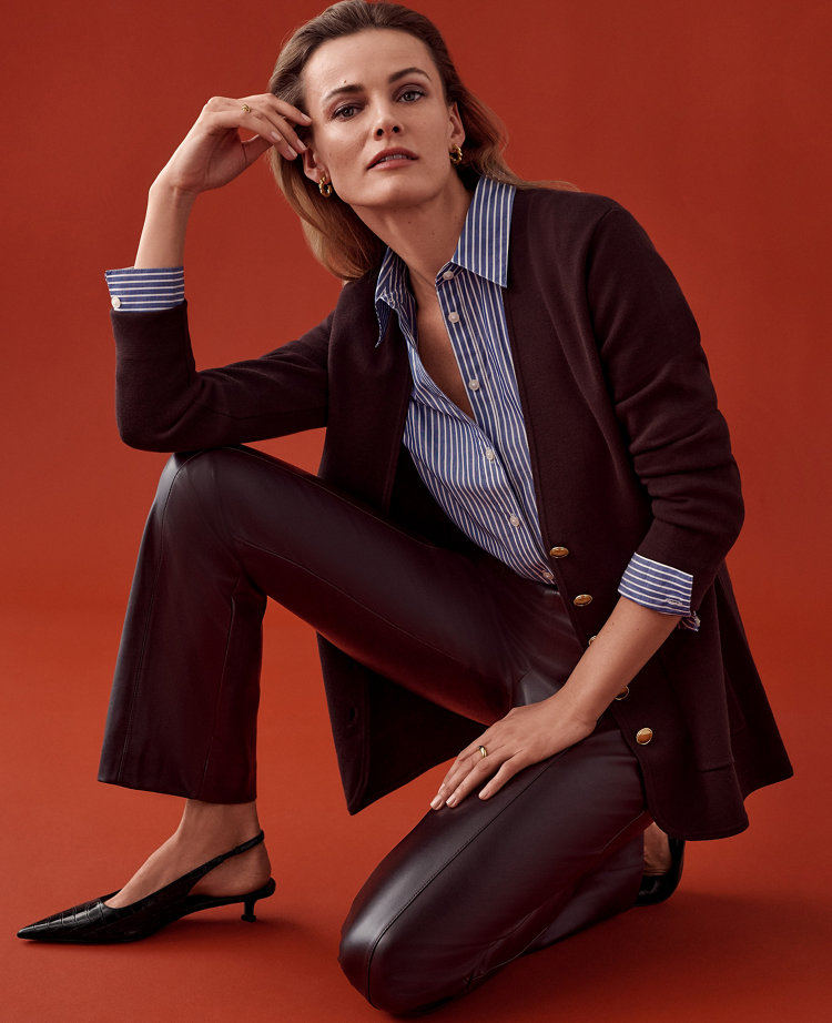 The Faux Leather Skinny Flare Pant