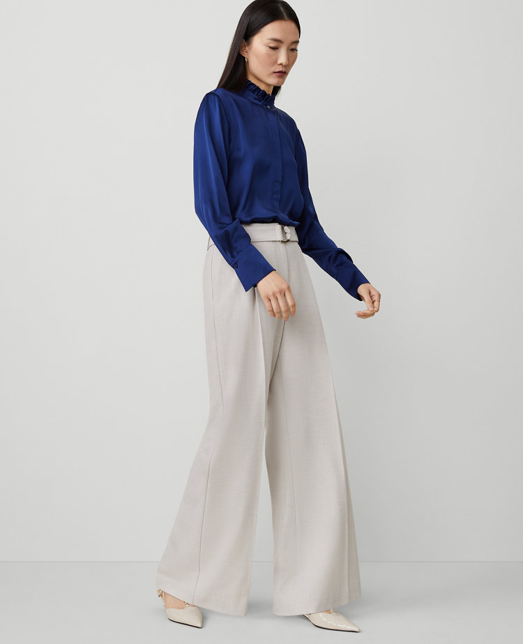 The Belted Pleated Wide-Leg Pant