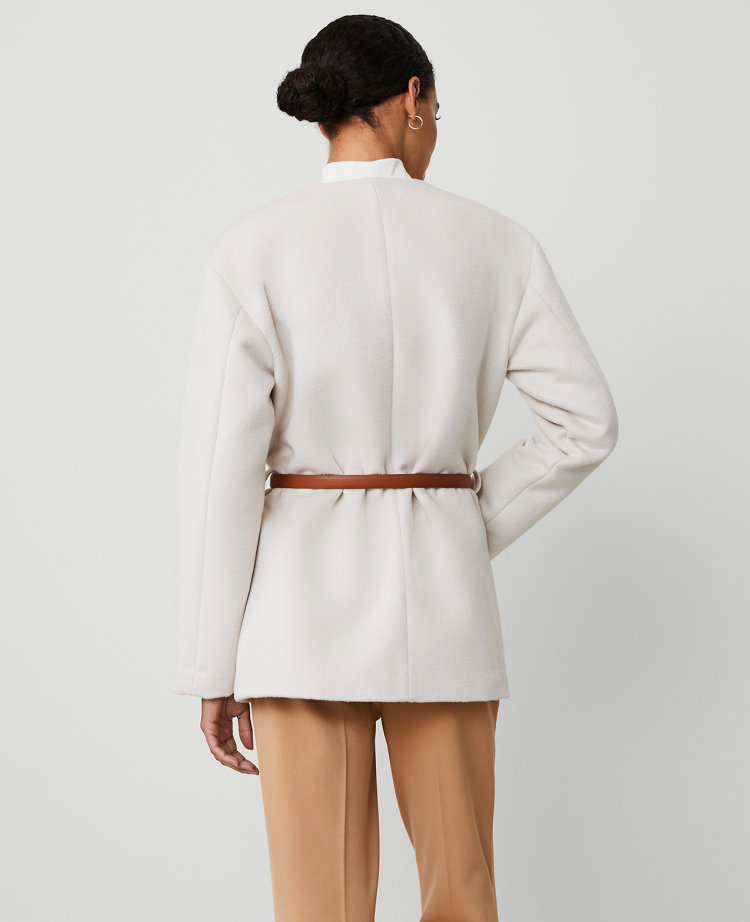 Crew Neck Belted Coat