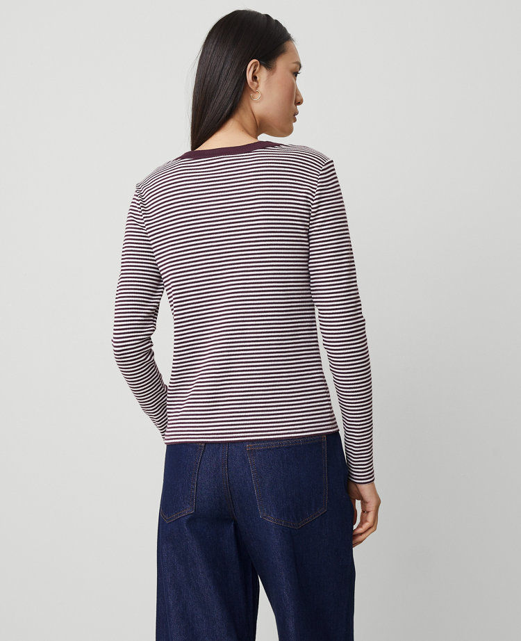 Petite Stripe Button Knit Jacket