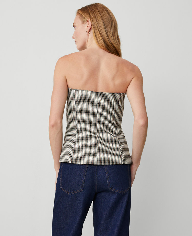 Petite Houndstooth Strapless Vest