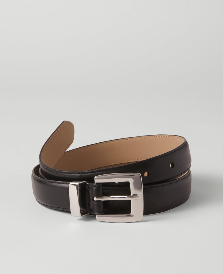 Ann Taylor Square Buckle Leather Belt XL Women's