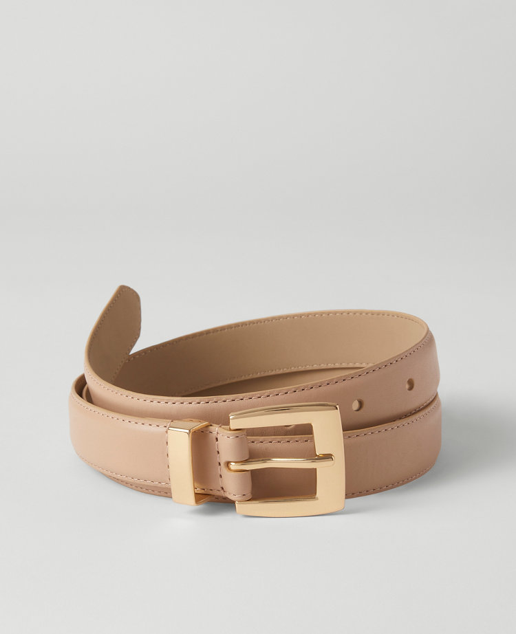 Square Buckle Leather Belt