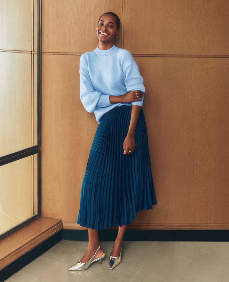 Pleated Midi Skirt