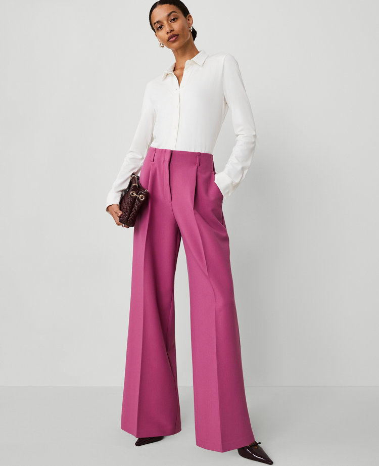 Wide Crease Leg Trousers Ann Taylor