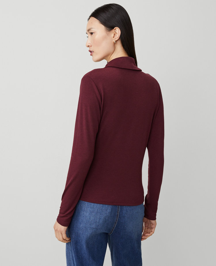 Shawl Collar Wrap Top - Mauve Rose