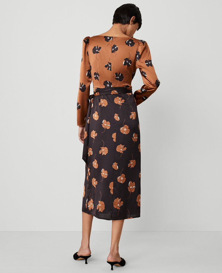 Petite Floral Boatneck Column Midi Dress carousel Product Image 3