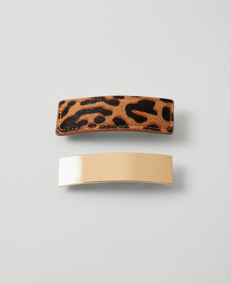 Ann Taylor Animal Print Barrette Brown Multi Women's