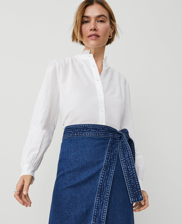 Weekend Collection Ruffle Neck Shirt