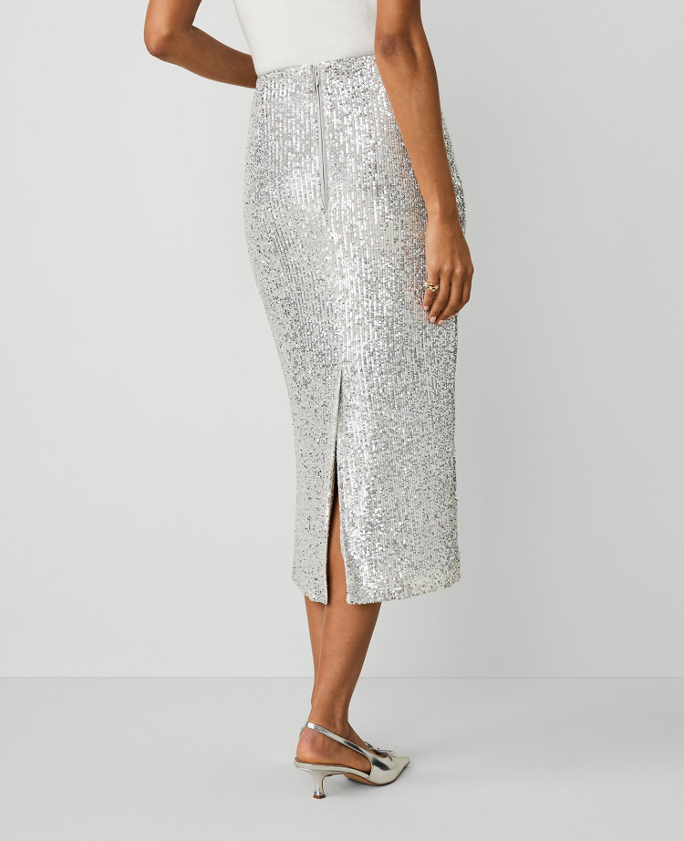 Sequin Column Midi Skirt