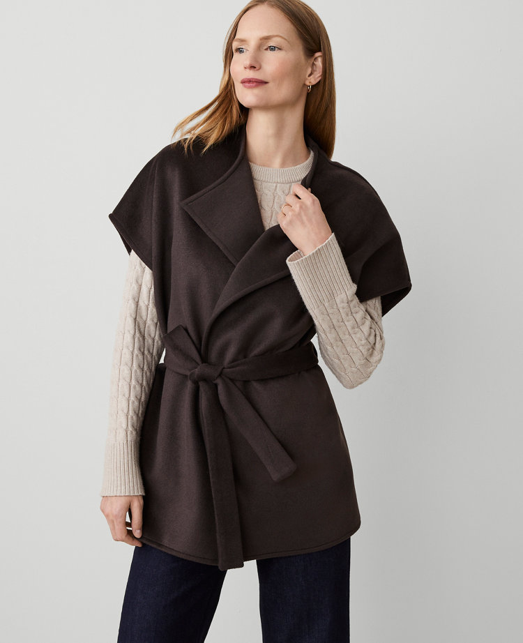 Cap Sleeve Belted Poncho