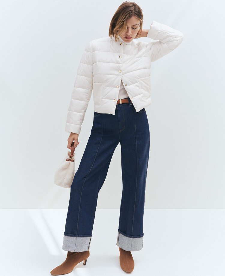 Weekend Collection Crop Pintuck Jean