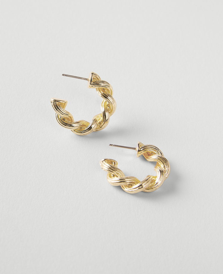 Ann Taylor Metal Twist Hoop Earrings