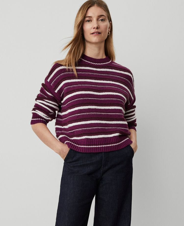 Petite Stripe Relaxed Sweater