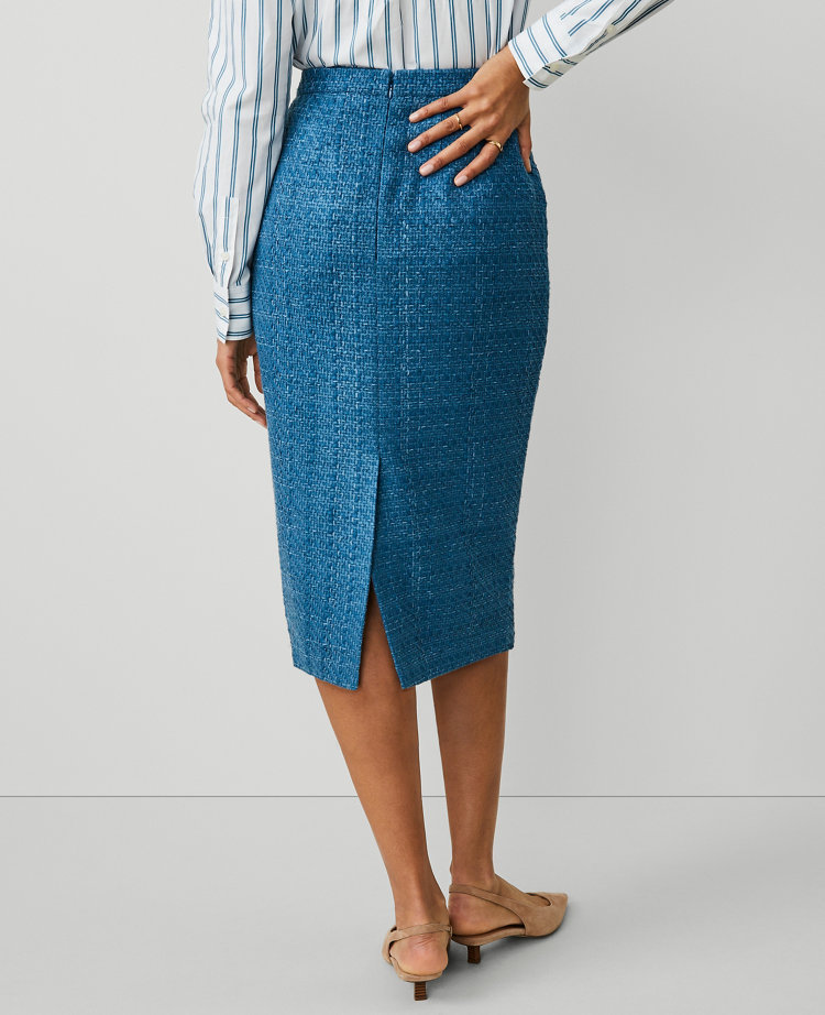 Tweed Midi Column Skirt