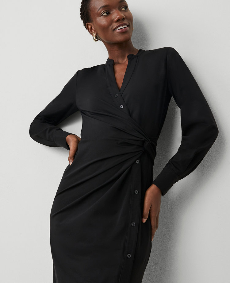 Knotted Knit Shirtdress