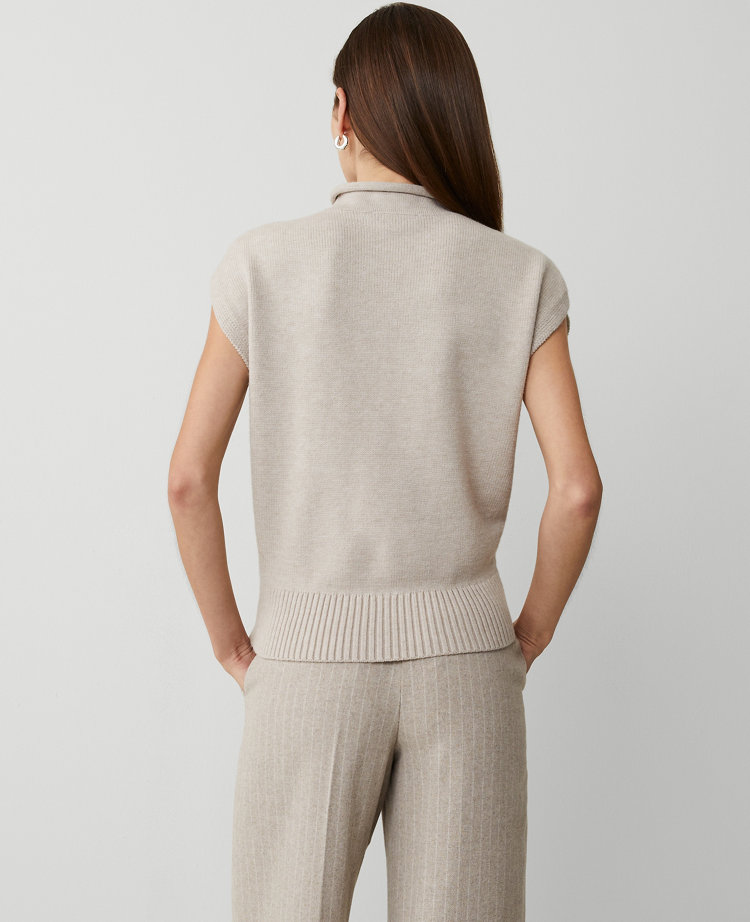 Petite Roll Neck Relaxed Vest