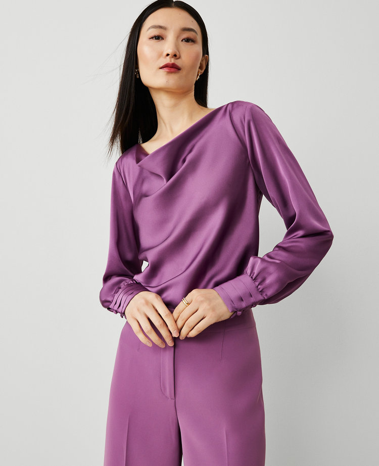 Satin Cowl Neck Blouse