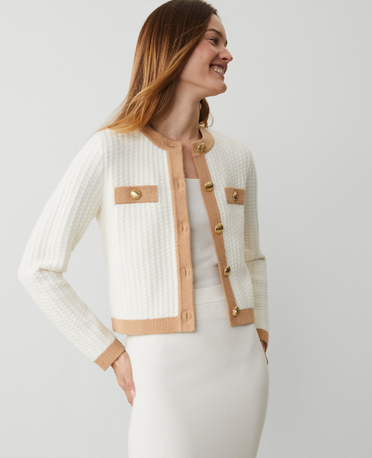 Textured-Stitch Sweater Jacket carousel Product Image 2