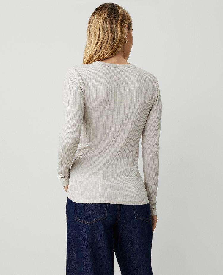 Ribbed Crew Neck Top