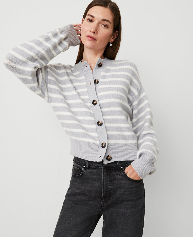 Striped Drop Shoulder Cardigan