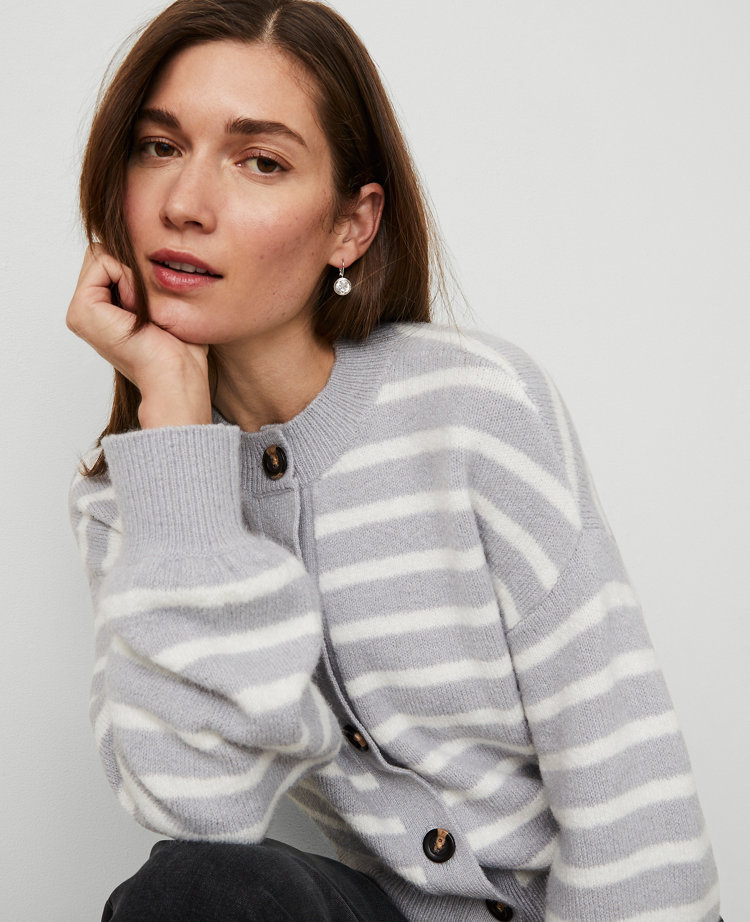 Striped Drop Shoulder Cardigan