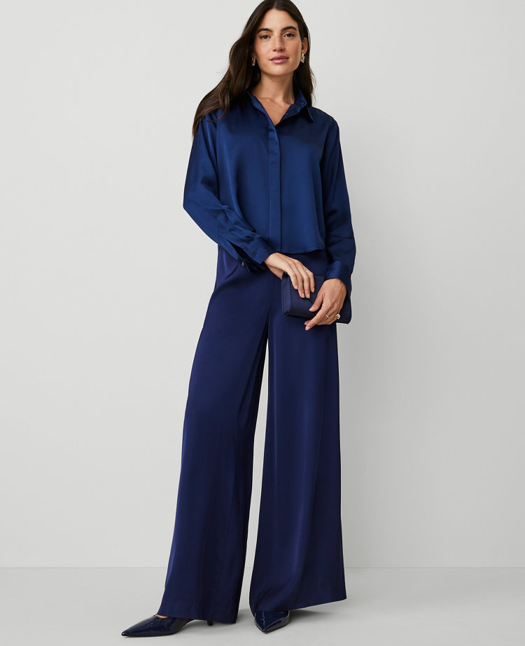 The Dramatic Wide-Leg Satin Pant