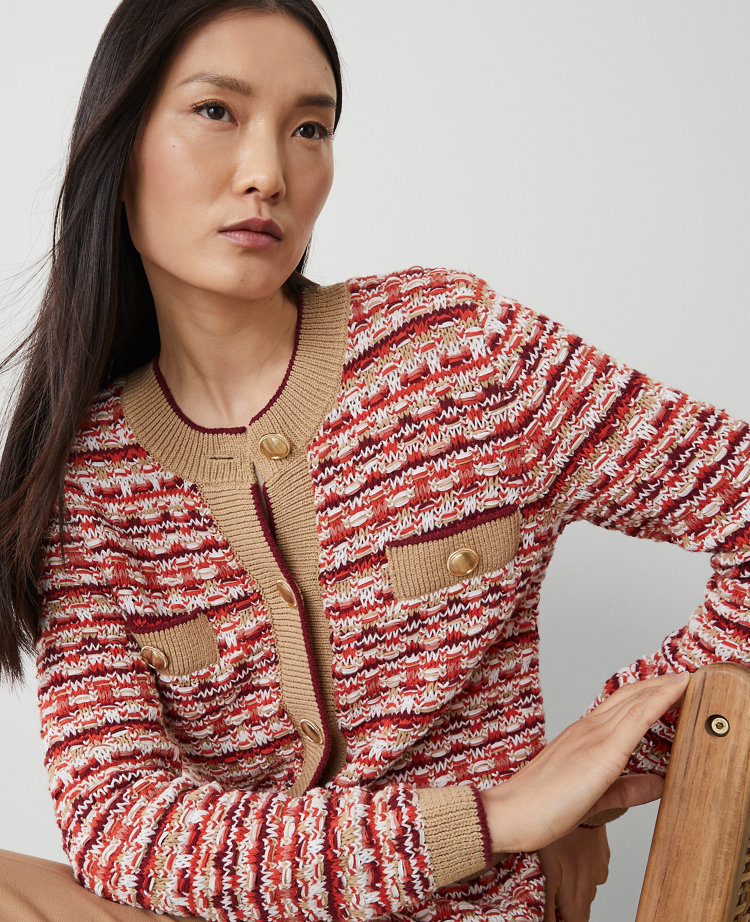 Petite Tweed Stitch Cardigan