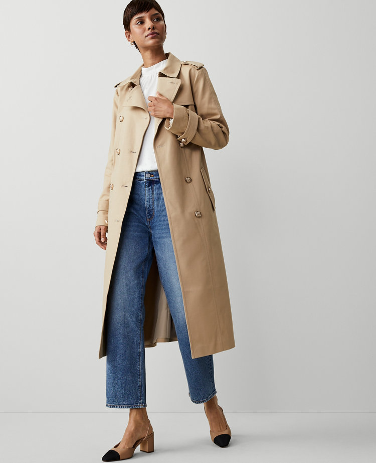 Ann Taylor Long Fitted Trench Coat