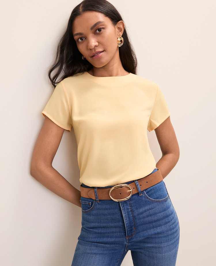 Mixed Media Crew Neck Tee