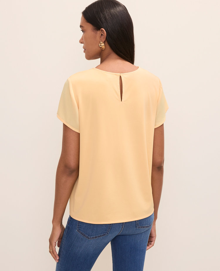 Mixed Media Crew Neck Tee