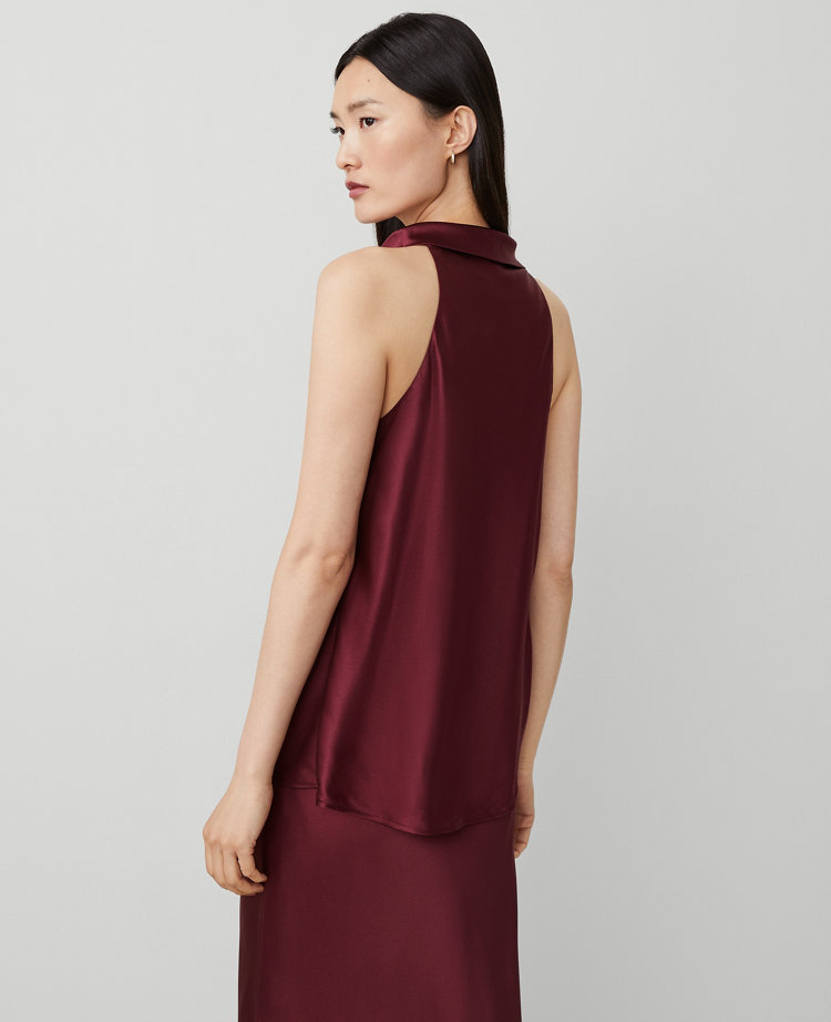Studio Collection Silk Cowl Neck Halter Top