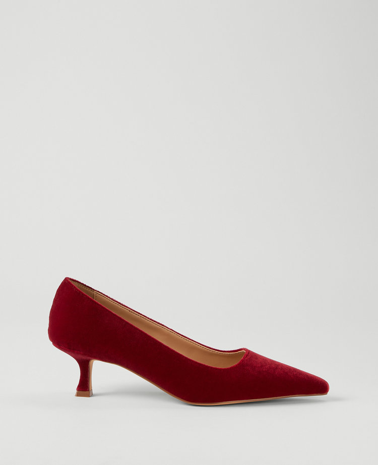 Nip Toe Kitten Heel Velvet Pump