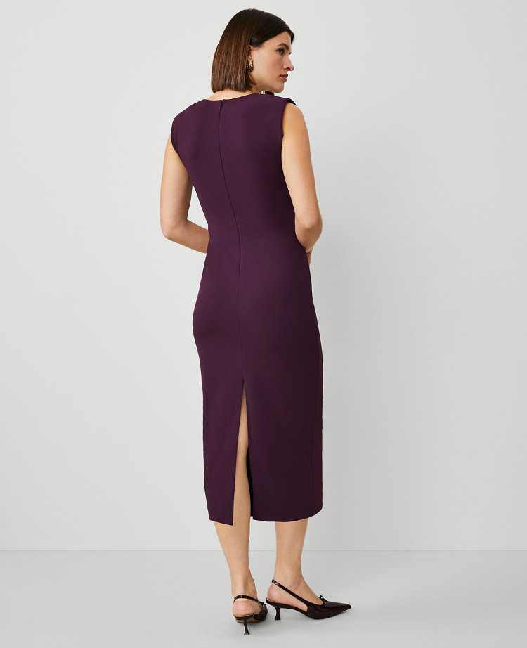 Petite Cap Sleeve Sheath Midi Dress