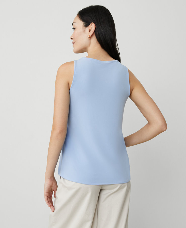 Mixed Media V-Neck Shell