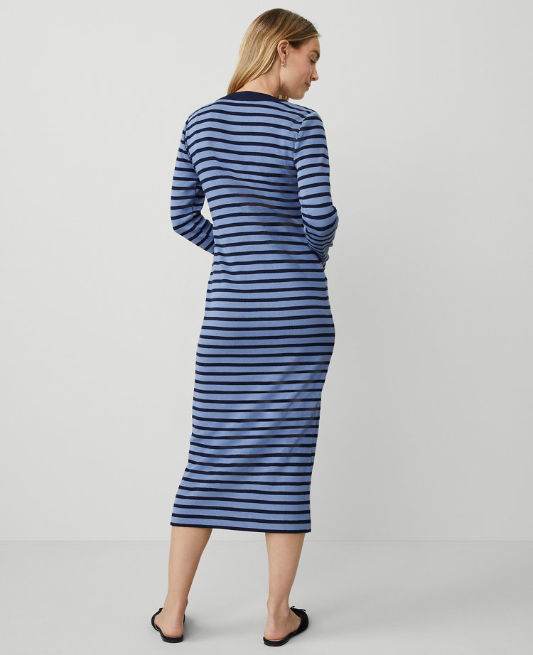 Petite Weekend Collection Stripe Column Midi Dress