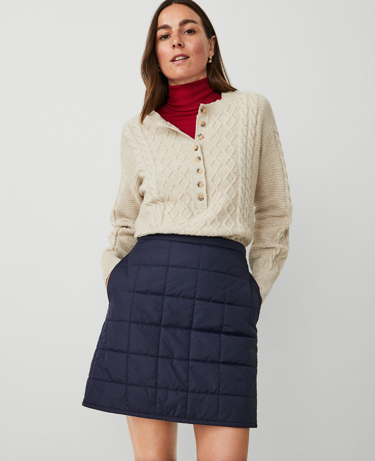 Weekend Collection Quilted A-Line Skirt