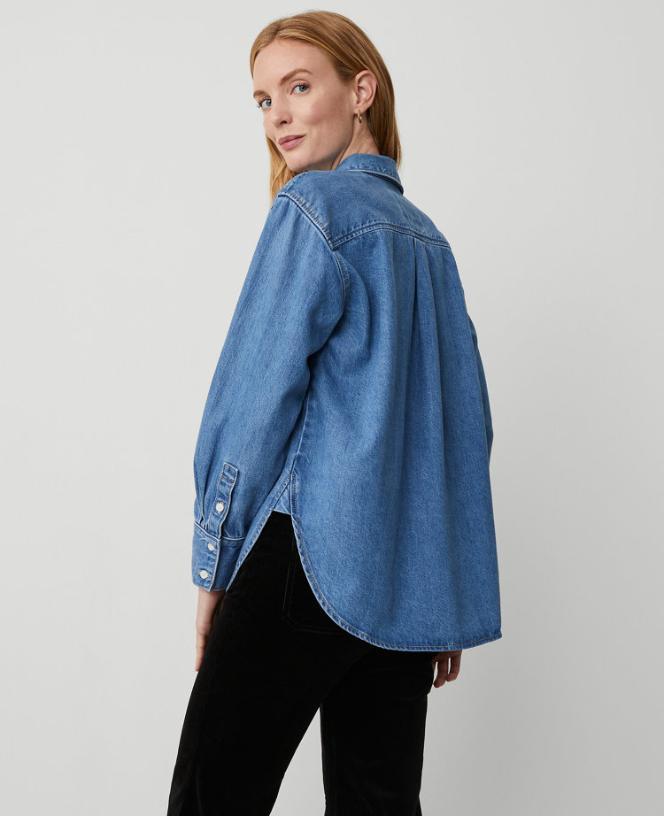 Petite Denim Oversized Shirt