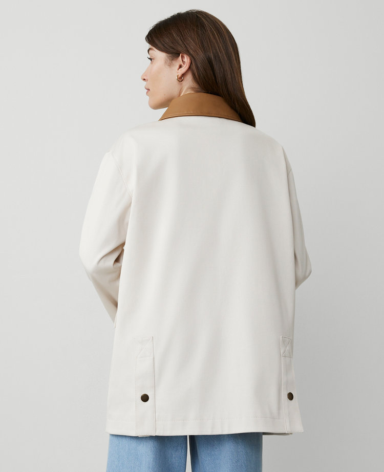 Weekend Collection Faux Leather Collared Jacket