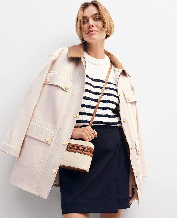 Weekend Collection Faux Leather Collared Jacket