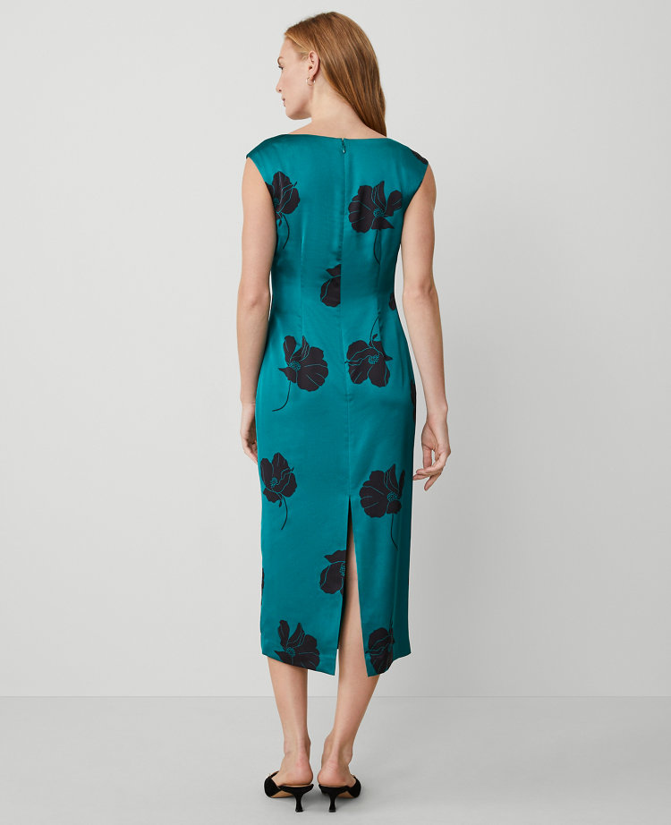 Floral Square Neck Column Maxi Dress