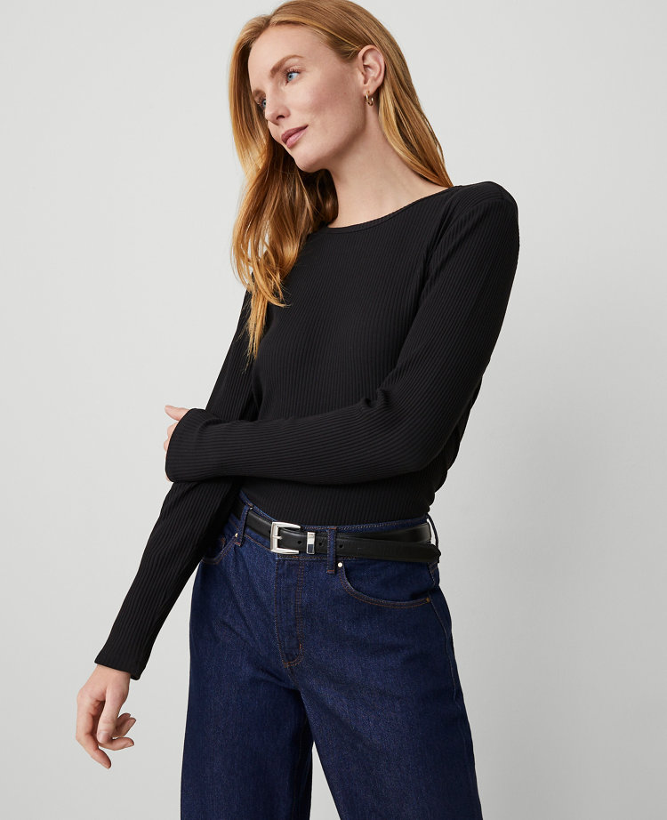 Petite Weekend Collection Long Sleeve Crew Neck Top