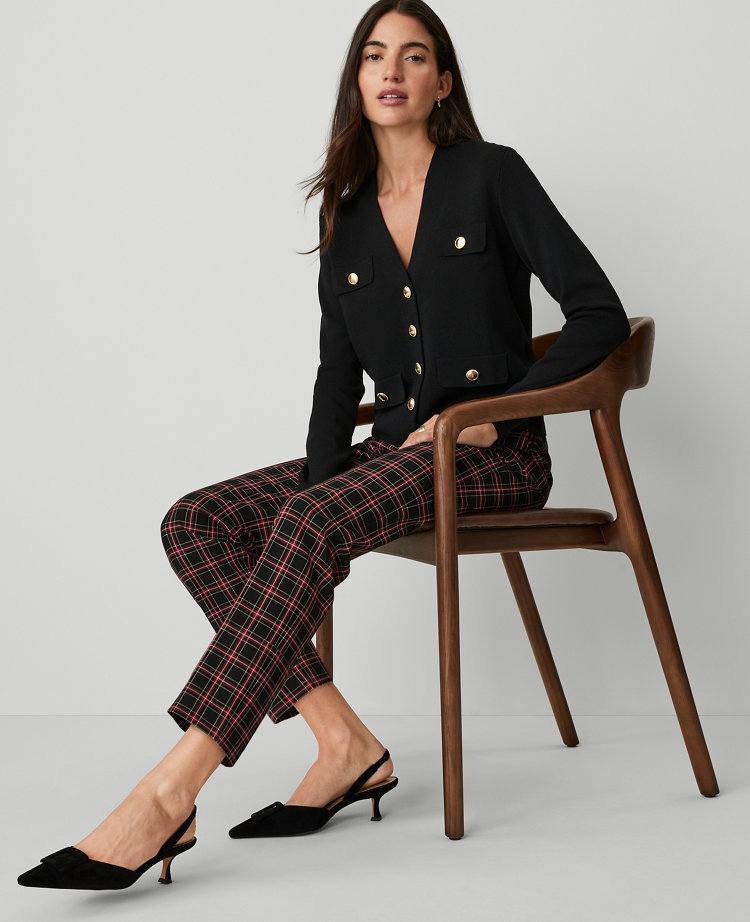 The Petite Eva Ankle Pant in Plaid