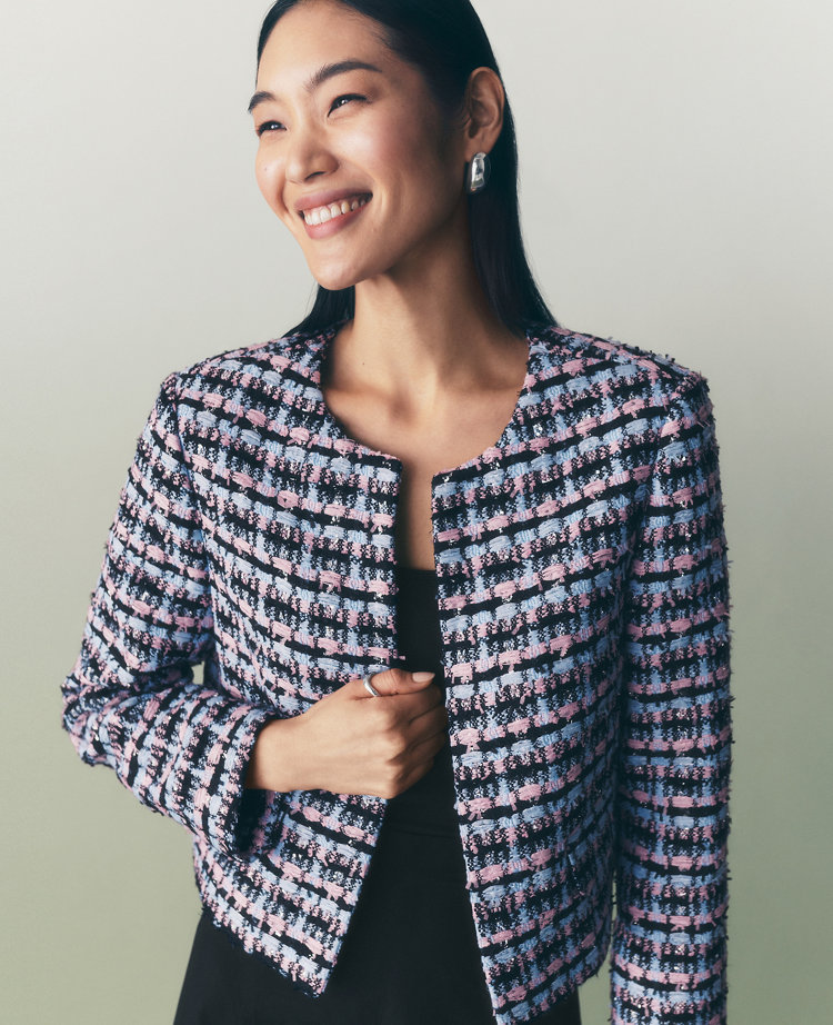 Striped Tweed Cropped Jacket
