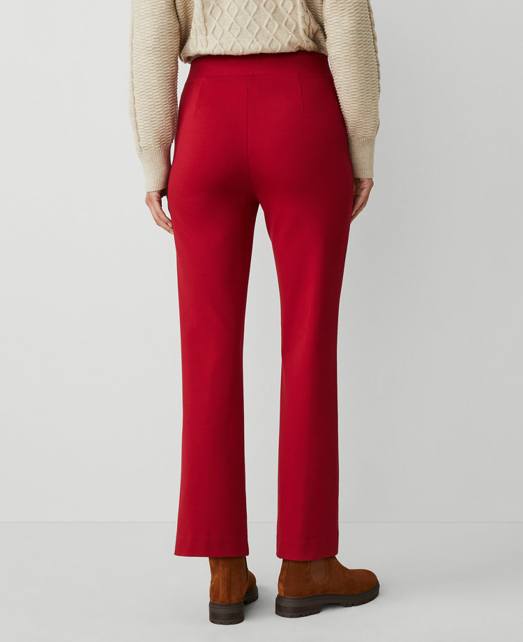 Ann Taylor Ponte Pull On Pant In Gingham Red