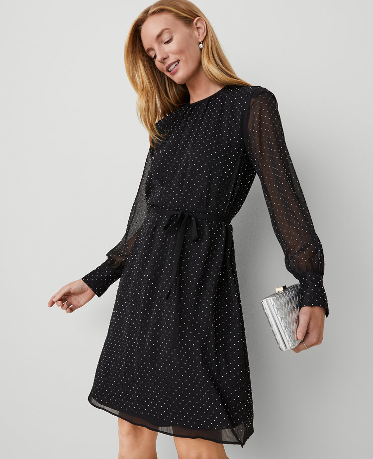 Petite Embellished Crew Neck Shift Dress