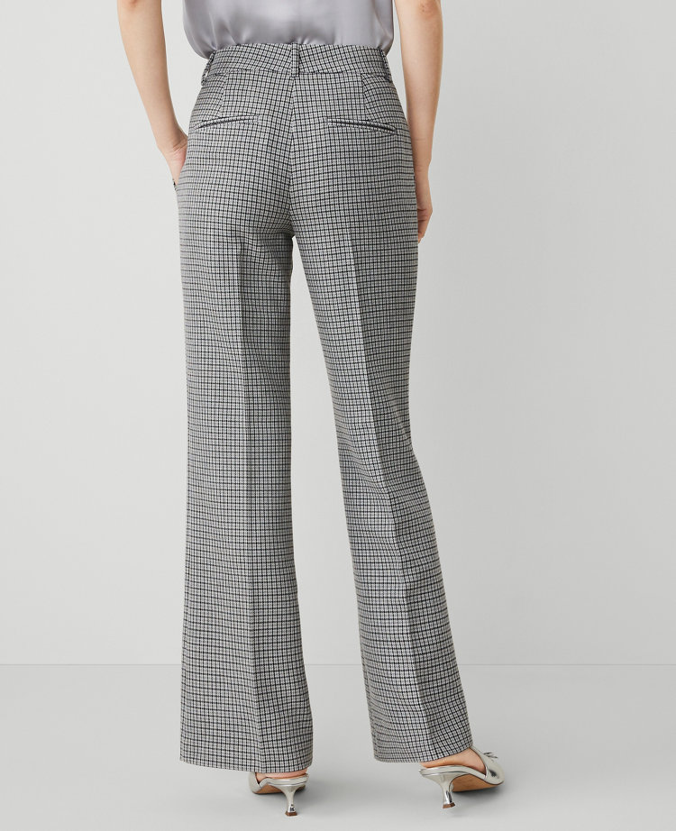 Ann Taylor The Jayne Trouser Houndstooth Pant Size 14 Black / Grey Women's