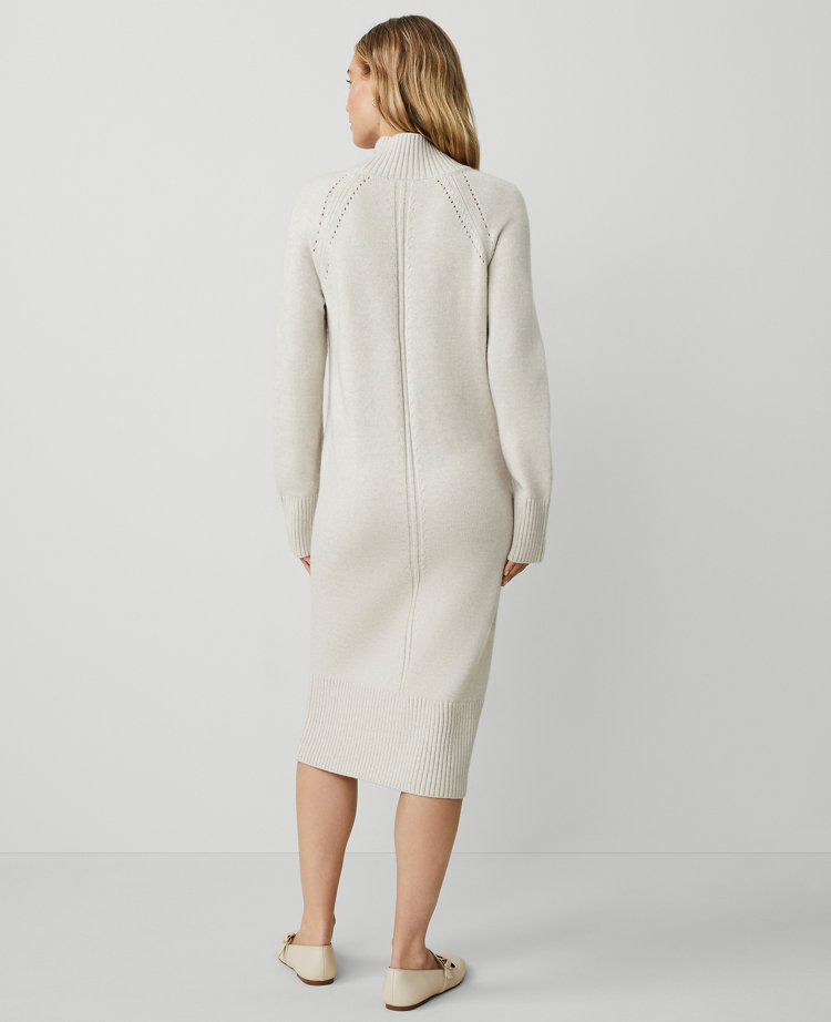 Petite Weekend Collection Mock Neck Raglan Sweater Dress